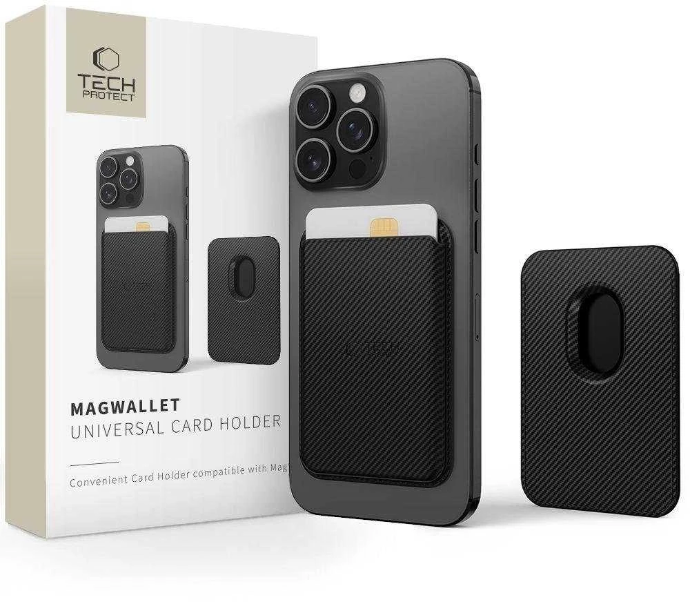 Tech-Protect MagWallet Magsafe dėklas su universalia magnetine kortele arba dokumentų laikikliu - juodas