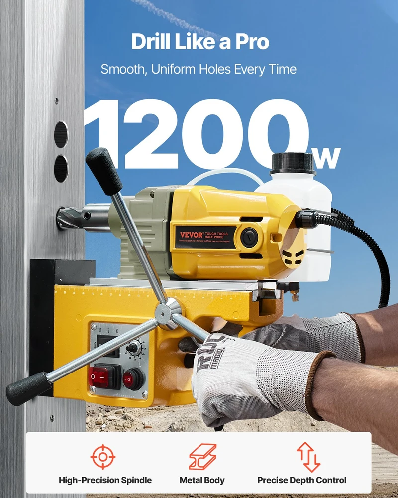 Vevor Magnetinė gręžimo mašina 1200W geltona