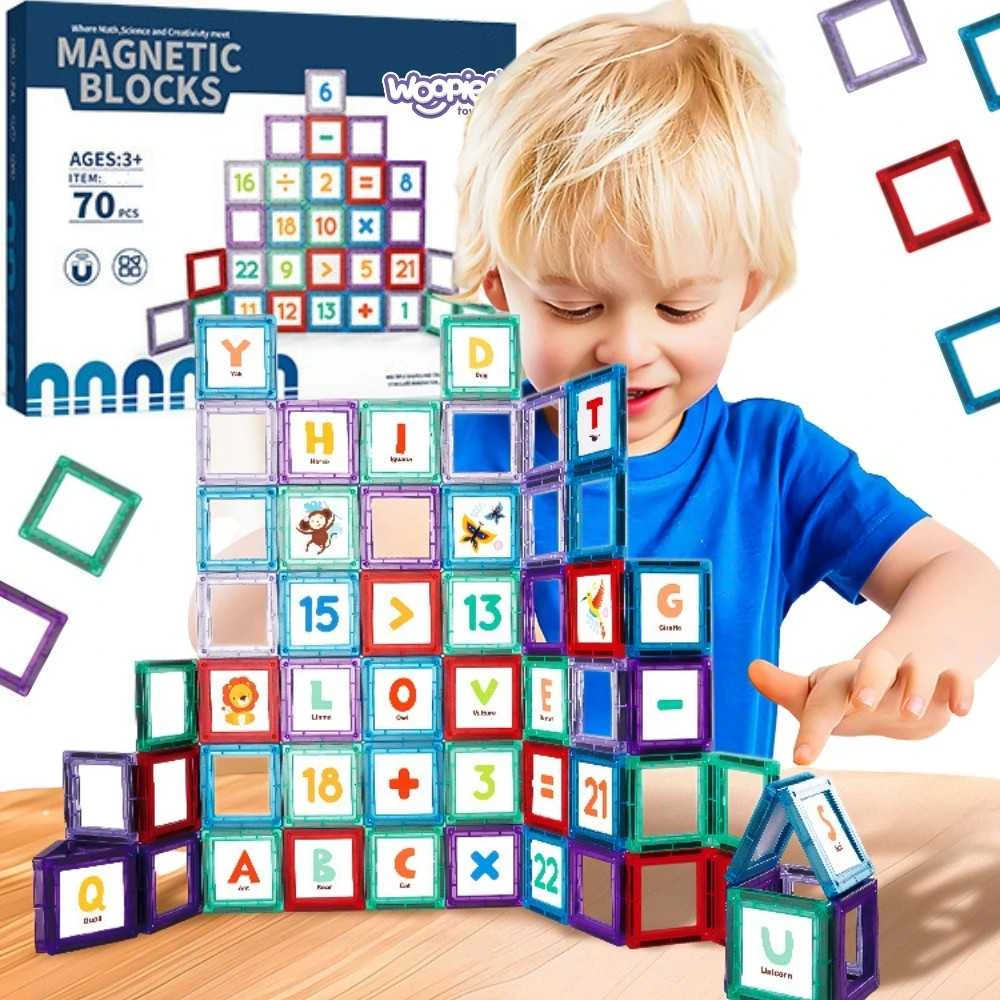 Magnetinis edukacinis konstruktorius su skaičiais WOOPIE 70vnt