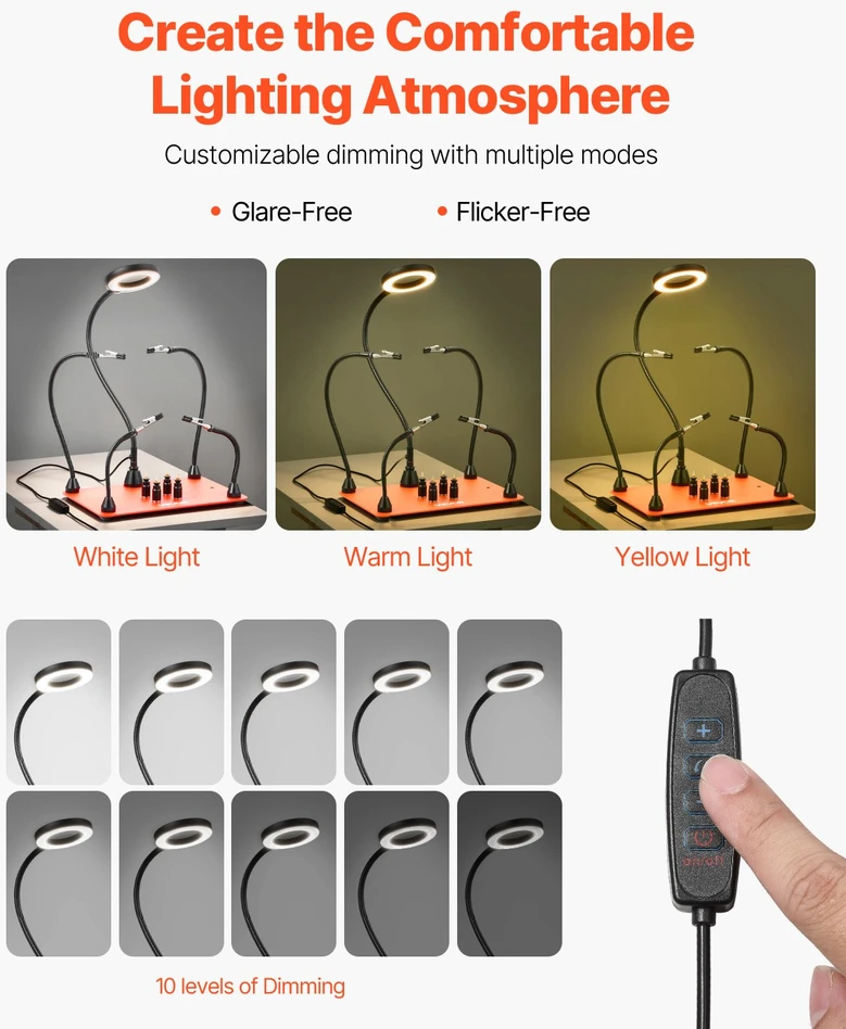 VEVOR Magnetinė litavimo stotelė su LED lempa
