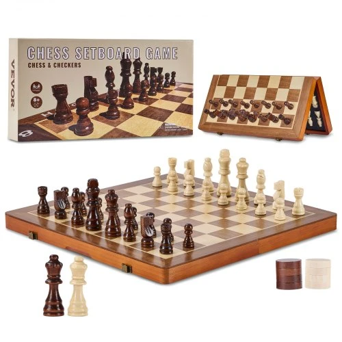 VEVOR Magnetinis medinis šachmatų rinkinys 38 cm