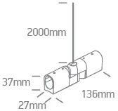 Magnetinių bėgelių P&P kampinis sujungimas užmaitinimu, juodas, 42004PE/B
