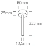 Magnetinių bėgelių P&P paviršinis laikiklis, baltas, 33cm, 42004PN/W