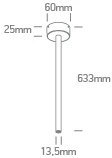 Magnetinių bėgelių P&P paviršinis laikiklis, baltas, 63cm, 42004PP/W