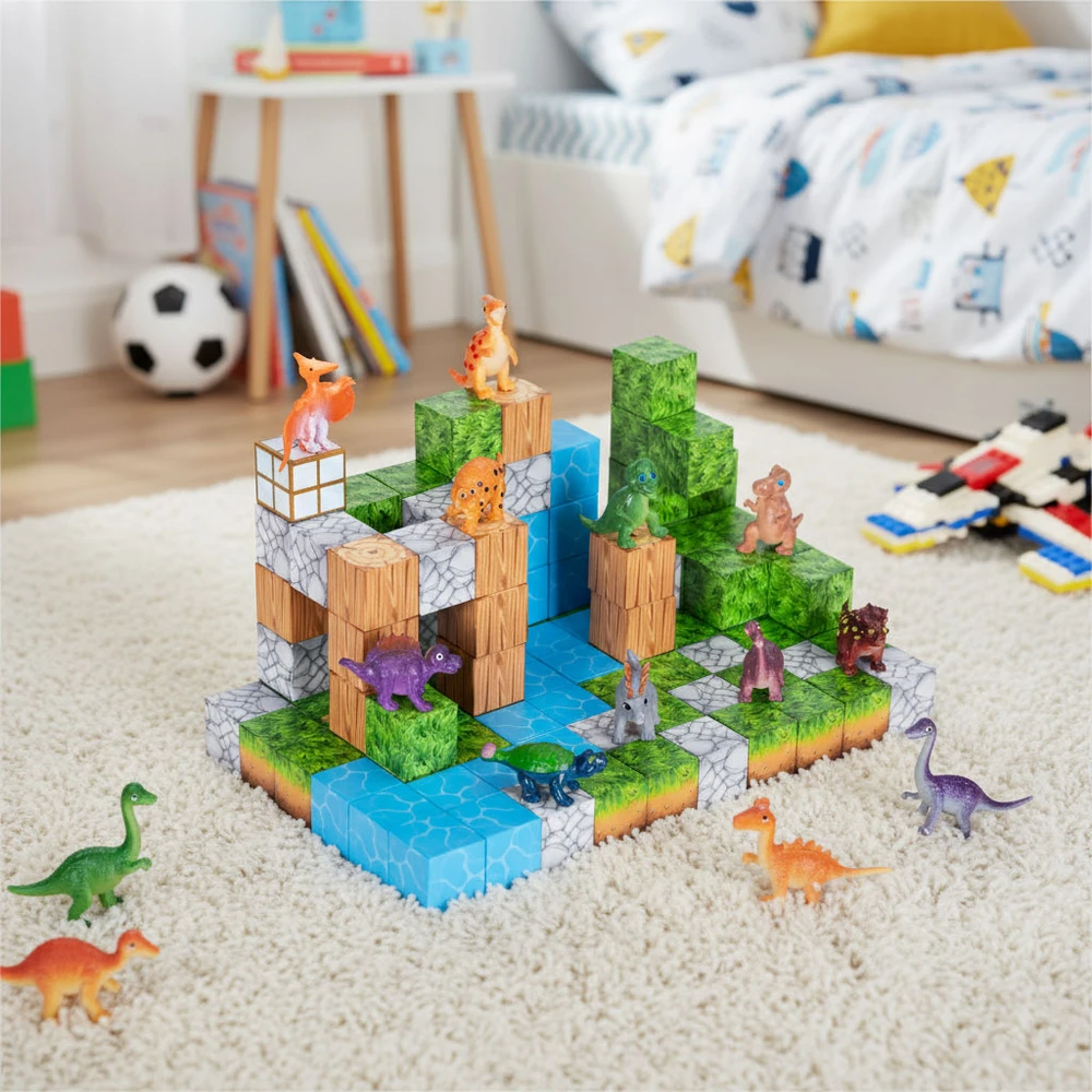 Multistore Magnetinių konstruktorių rinkinys vaikams 114 dalių – dinozaurai