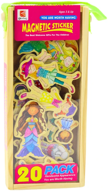 Lean Toys Mediniai magnetukai su spalvingais personažais, 20 vnt.