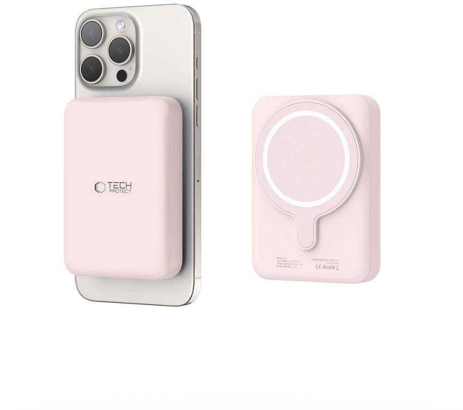 Tech-Protect PB11 LifeMag MagSafe powerbank 10000MAH rožinės spalvos