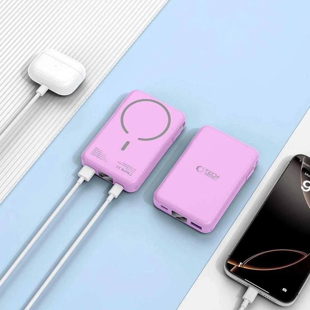 Tech-Protect PB31 MagSafe 10000mAH Power Bank – violetinės spalvos