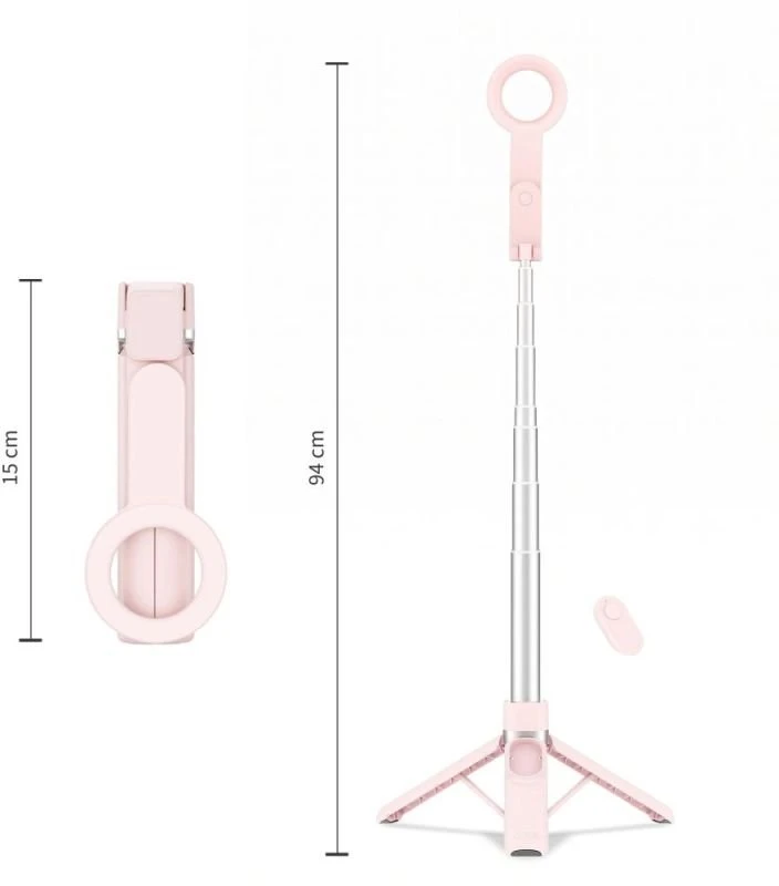 MagSafe asmenukių lazda-trikojis Tech-Protect L11S, rožinė