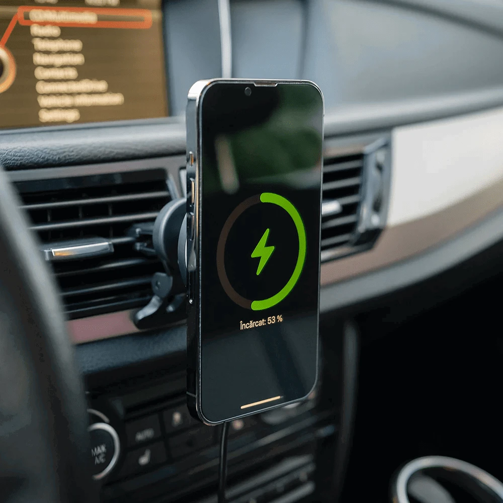 Tellur belaidis automobilinis įkroviklis, MagSafe compatible, 15W juodos spalvos