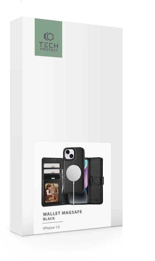 Tech-Protect Wallet MagSafe Apple iPhone 15 – dėklas telefonui juodos spalvos