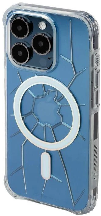 MagSafe Kingxbar PQY Crack Series silikoninis Apple iPhone 15 Pro Max – dėklas telefonui skaidrus