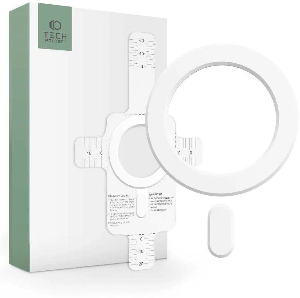 Tech-Protect MagMat MagSafe universal magnetic ring – dėklas telefonui baltos spalvos