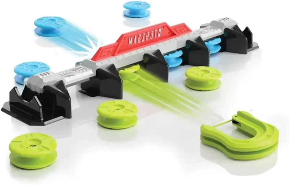 Fat Brain Toys Magshuto Knockout Rail – magnetinis triukų ir taiklumo žaidimas