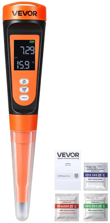 VEVOR Maisto pH matuoklis 0–14 pH