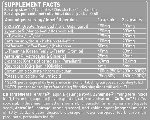 Maisto papildas kapsulėmis Swedish Supplements Fucked Up Spike 60 kapsulių