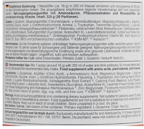Maisto papildas miego formulei MST Good Night Sleep Formula 320 g