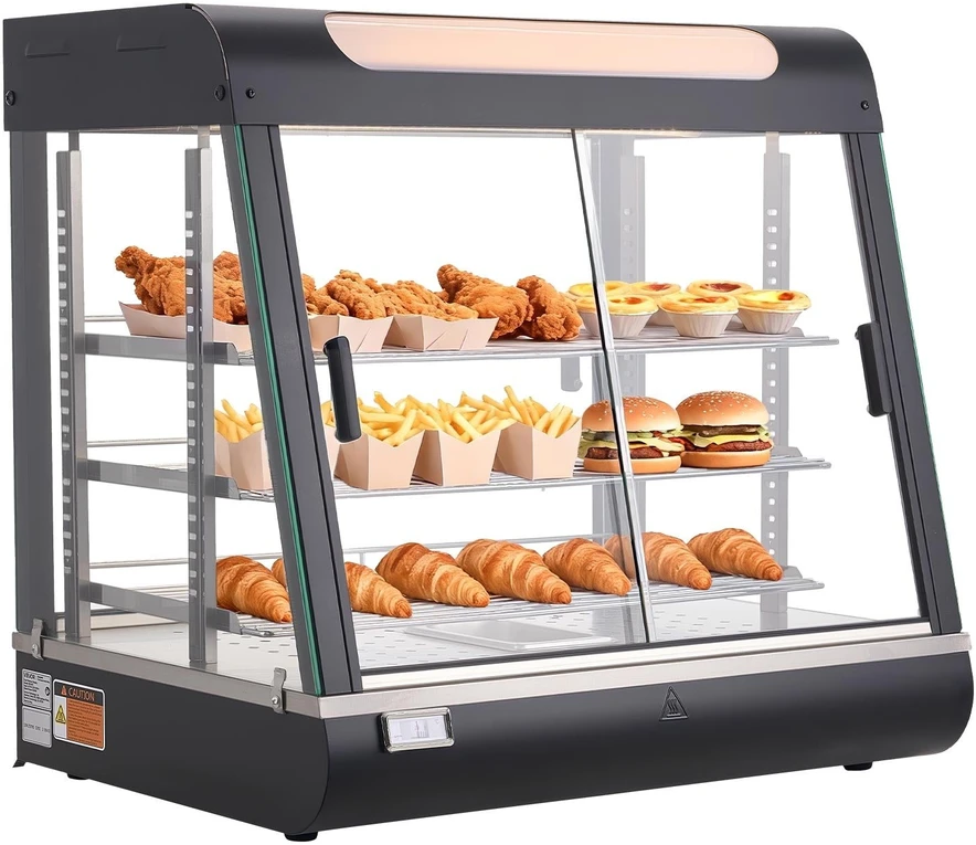 VEVOR 3 aukštų maisto šildytuvas vitrininis