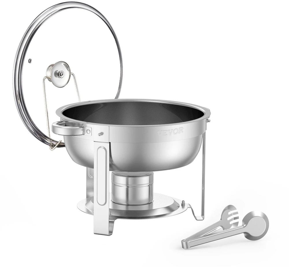 VEVOR apvalus chafing dish 4,7 l dubenėlis, 2 vnt.