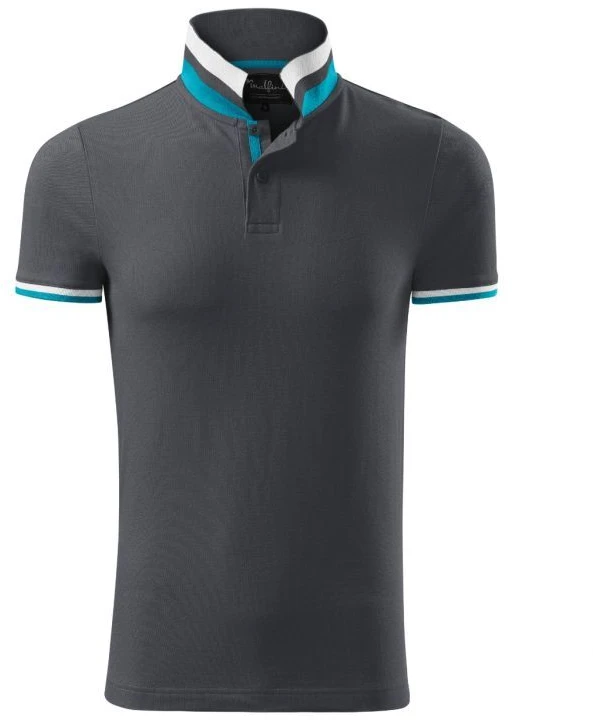 Malfini Collar Up M MLI-25683 šviesiai antracito spalvos polo marškinėliai