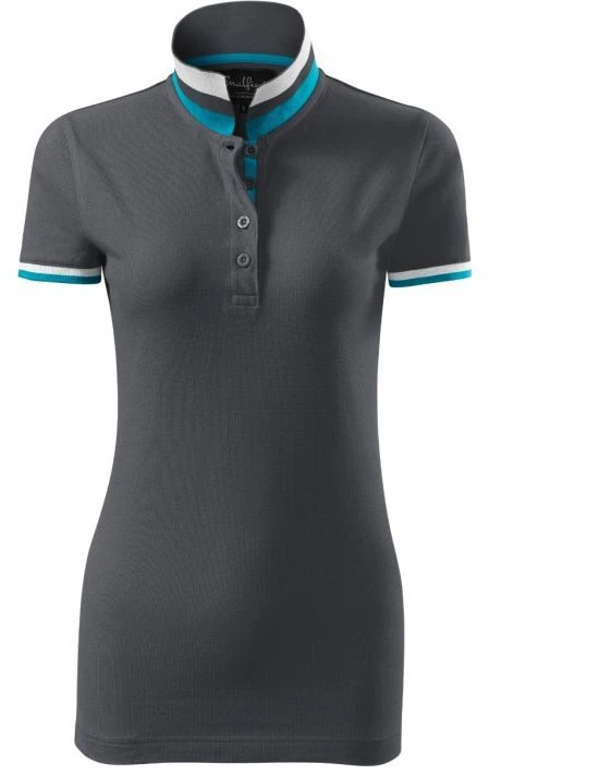 Malfini Collar Up W MLI-25783 šviesiai antracito spalvos polo marškinėliai