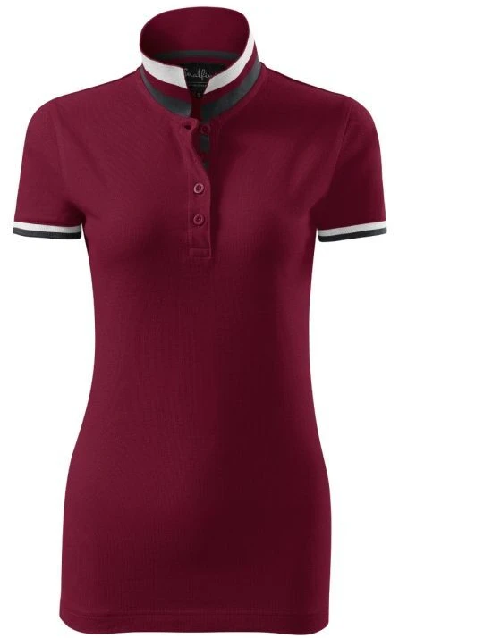 Malfini Collar Up W MLI-25786 granato spalvos polo marškinėliai