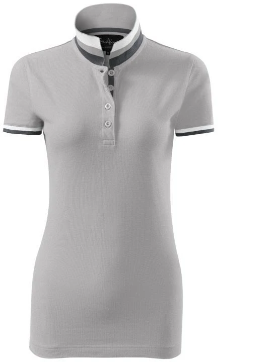 Malfini Collar Up W MLI-257A4 sidabro pilkos spalvos polo marškinėliai