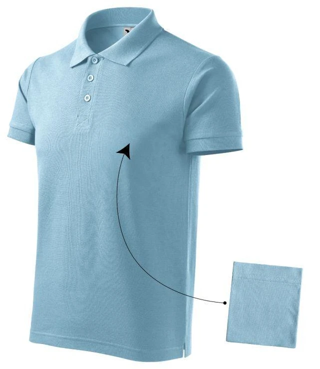 Malfini Cotton M MLI-21215 mėlyni polo marškinėliai