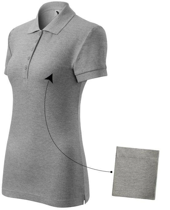 Malfini Cotton W MLI-21312 Polo Marškinėliai Tamsiai Pilkos Spalvos Melange