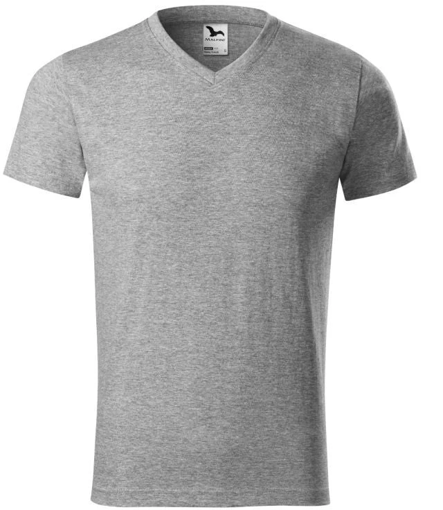 Malfini Heavy V-neck Marškinėliai M MLI-11112 tamsiai pilkas melanžas