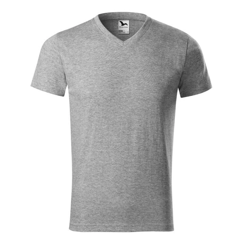 Malfini Heavy V-neck Marškinėliai M MLI-11112 tamsiai pilkas melanžas