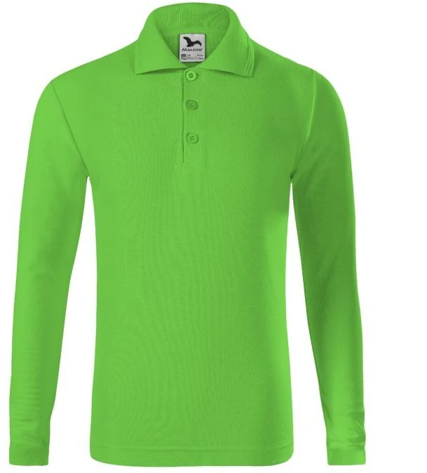 Malfini Pique Polo LS Jr polo marškinėliai MLI-24192 žalias obuolys