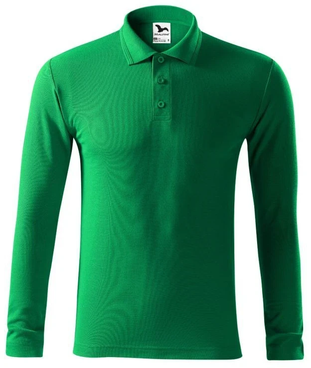 Malfini Pique Polo LS M MLI-22116 žali polo marškiniai