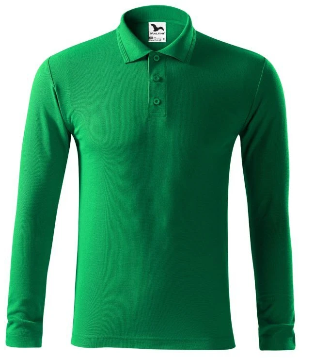 Malfini Pique Polo LS M MLI-22116 žali polo marškiniai