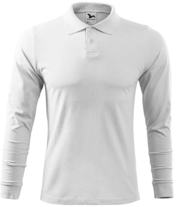 Malfini Single J. LS M MLI-21100 balti polo marškinėliai