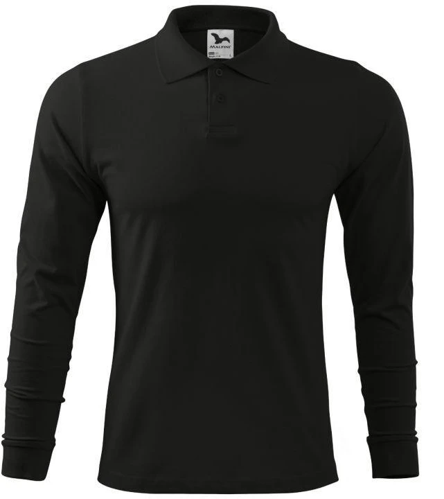 Malfini Single J. LS M MLI-21101 juodi polo marškinėliai