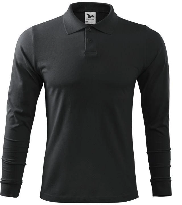 Malfini Single J. LS M MLI-21194 ebony pilka polo marškinėliai