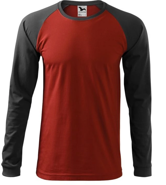 Malfini Street LS M T-shirt MLI-13023 Marlboro Raudona