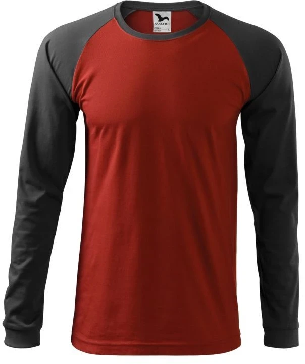 Malfini Street LS M T-shirt MLI-13023 Marlboro Raudona