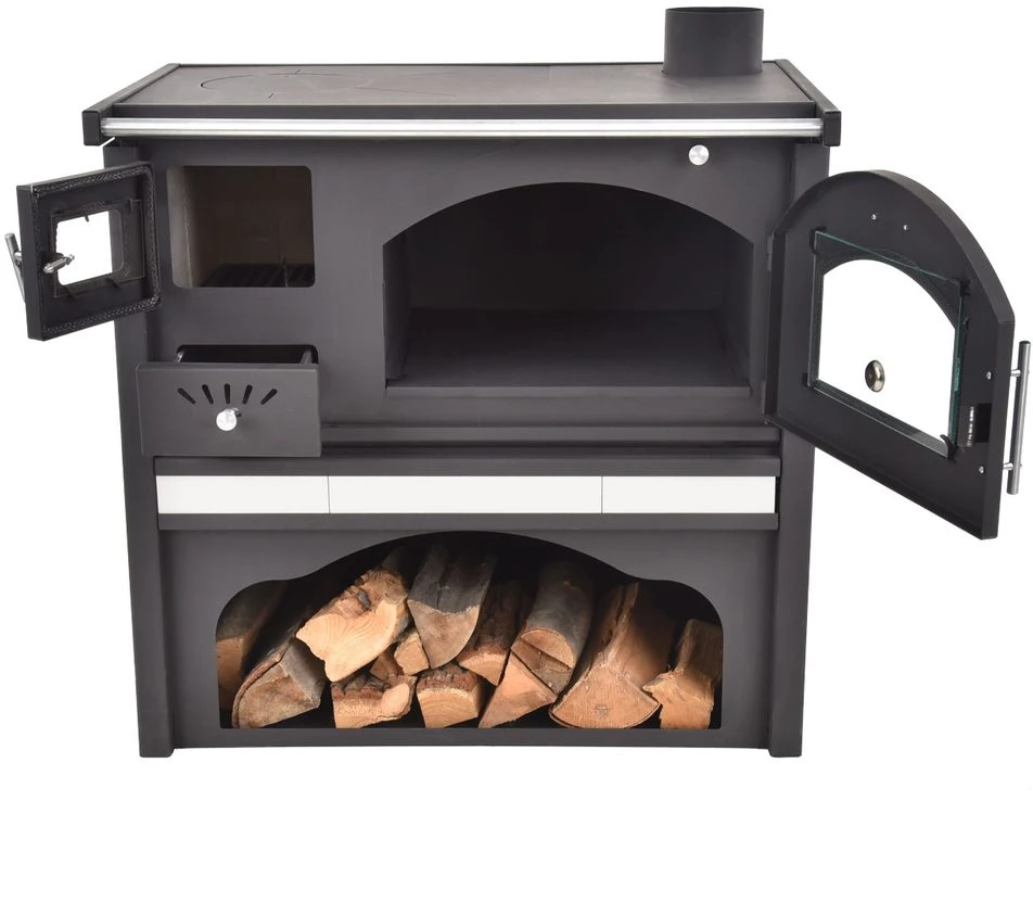 Malka kūrenama krosnelė su orkaite HECHT VULCANUS BEIGE, 6 kW