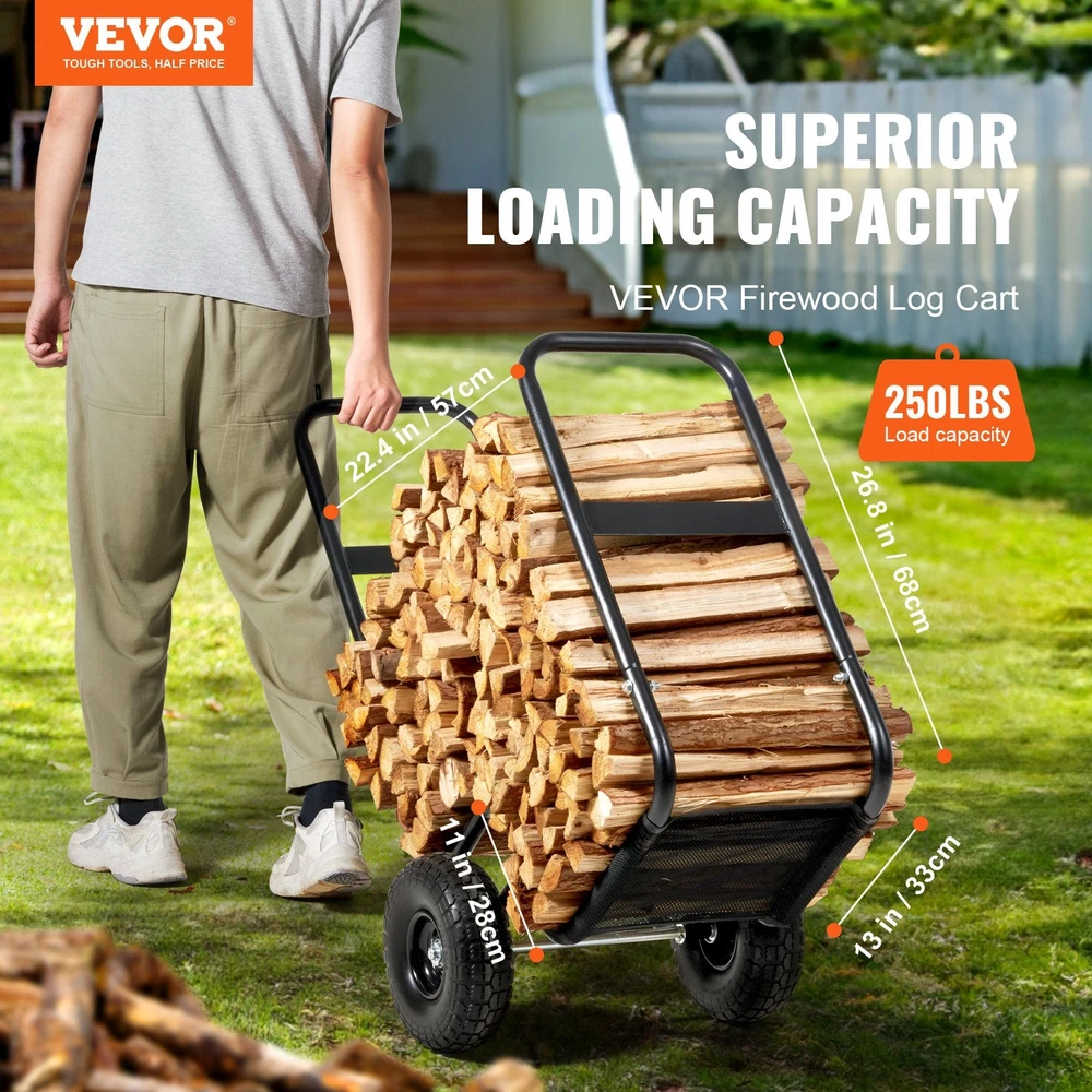 VEVOR Malkų vežimėlis 113.4kg talpos