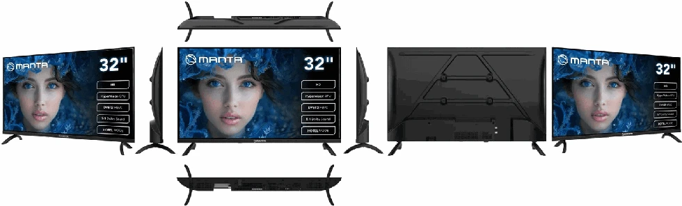 Manta 32" HD televizorius su DVB-T2/S2 imtuvais