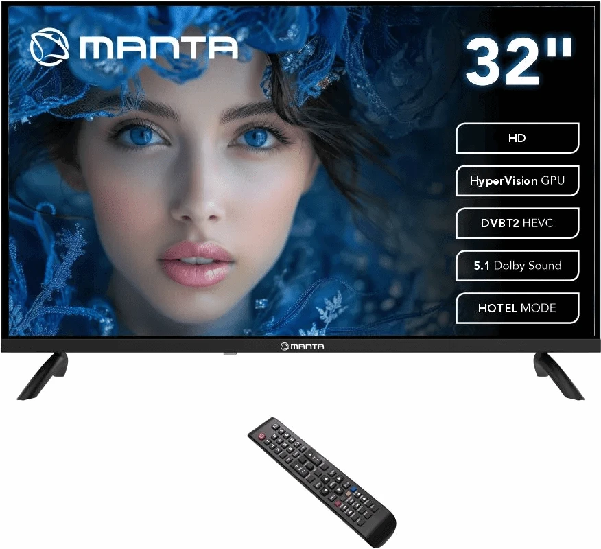 Manta 32" HD televizorius su DVB-T2/S2 imtuvais