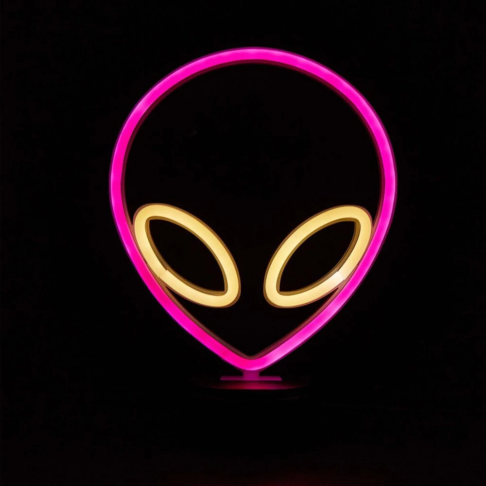 Manta UFO rožinė neoninė lempa