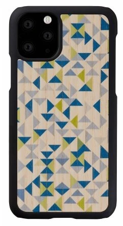 Mėlyna MAN&WOOD telefono dėklas iPhone 11 Pro, „Mėlyna Triangle Juodas“