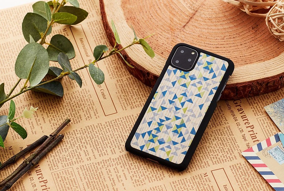 Mėlyna MAN&WOOD telefono dėklas iPhone 11 Pro, „Mėlyna Triangle Juodas“