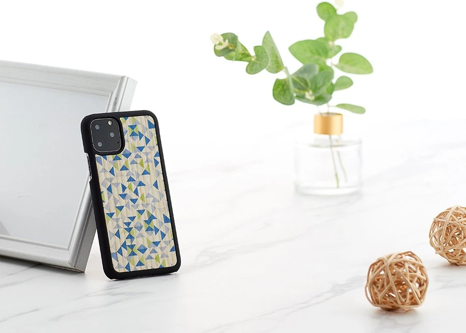 Mėlyna MAN&WOOD telefono dėklas iPhone 11 Pro, „Mėlyna Triangle Juodas“