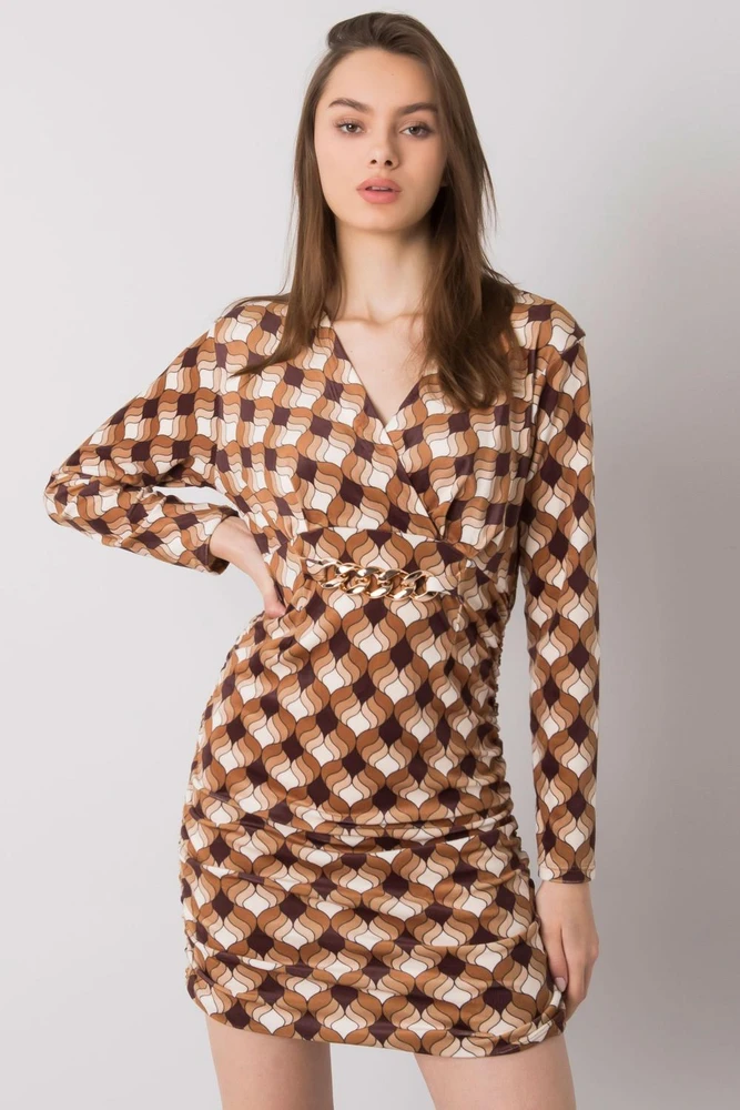 Marginta suknelė ilgomis rankovėmis Italy Moda