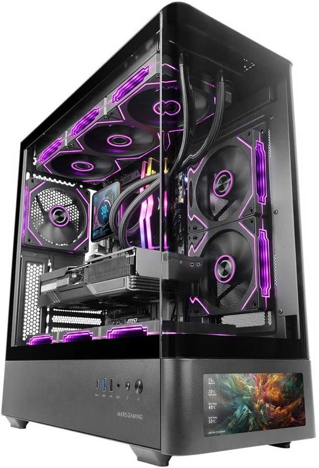 „Tacens Mars Gaming MCLCDPRO“ kompiuterio korpusas, Midi Tower, juodas