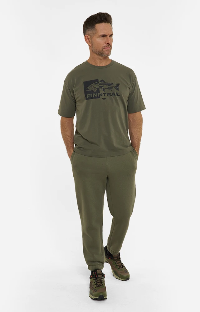 Marškinėliai Finntrail FISH Khaki 6718, Dydis: XXL